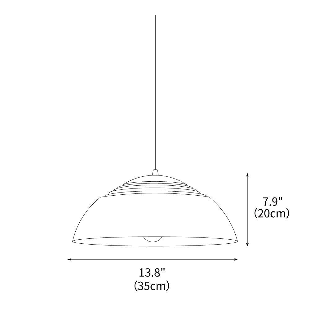 Large Bowl Wave Pendant Lamp 13.8