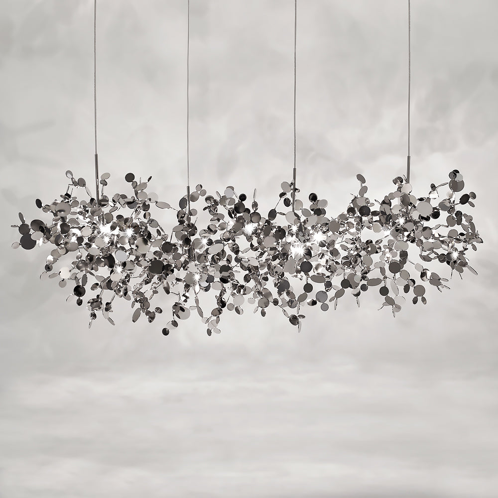 Large Silver Designer Chandelier