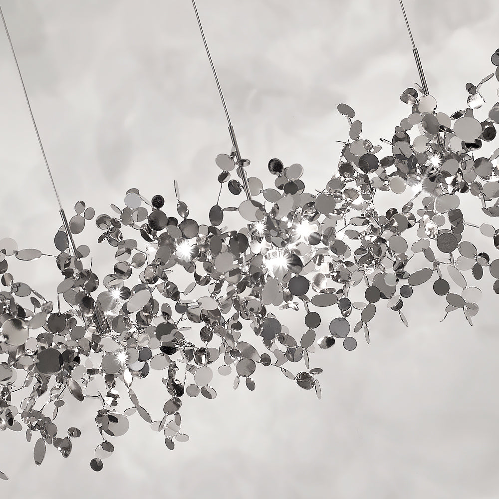 Large Silver Designer Chandelier