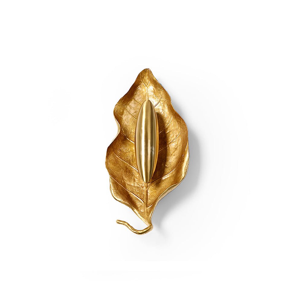 Leaf Brass Wall Light, Hardwired Wall Sconce, detail 15