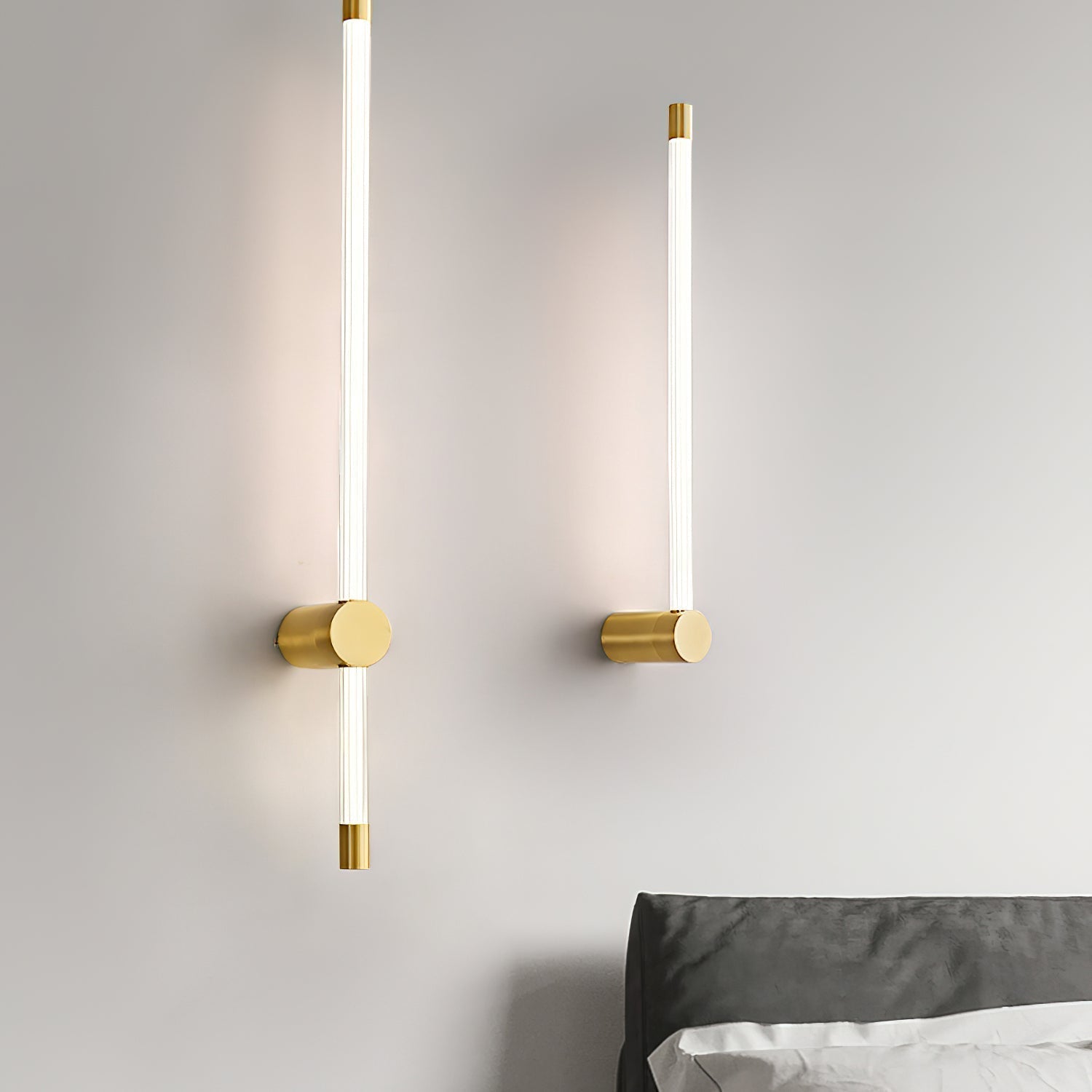 Linear LED Rechargeable Wall Light - ∅ 2.7″ x H 25.6″ Metal, Bedroom Wall Sconce, detail 2