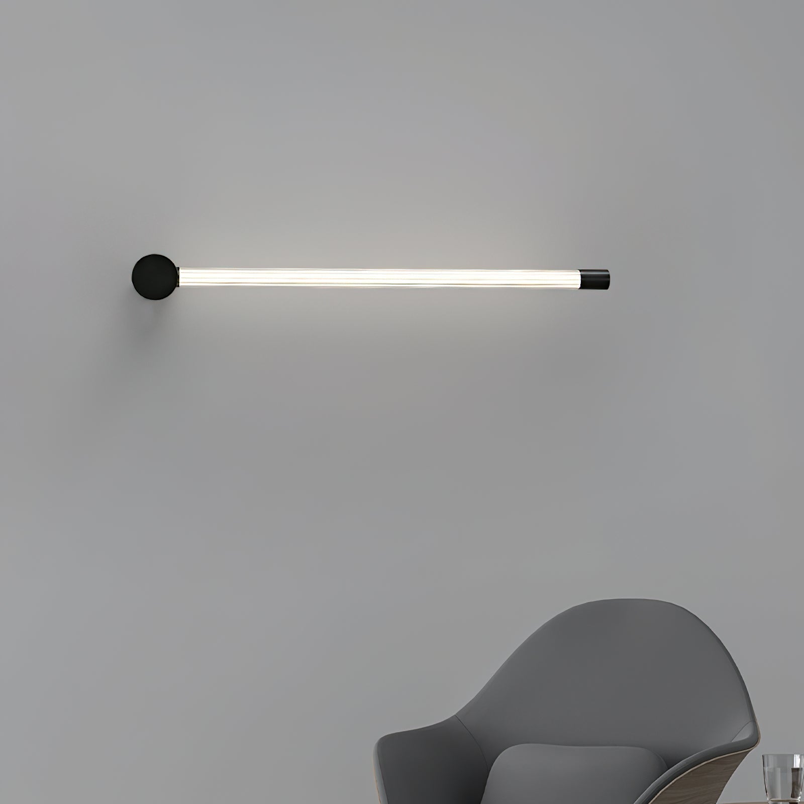 Linear LED Rechargeable Wall Light - ∅ 2.7″ x H 25.6″ Metal, Bedroom Wall Sconce, detail 6