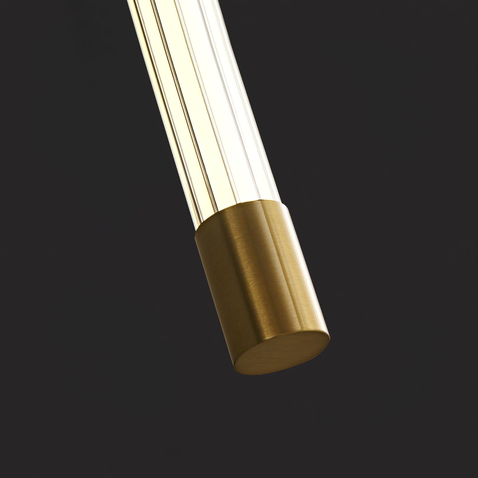 Linear LED Wall Light - Dia 6cm x H 65cm Brass, Hardwired Wall Sconce, detail 11