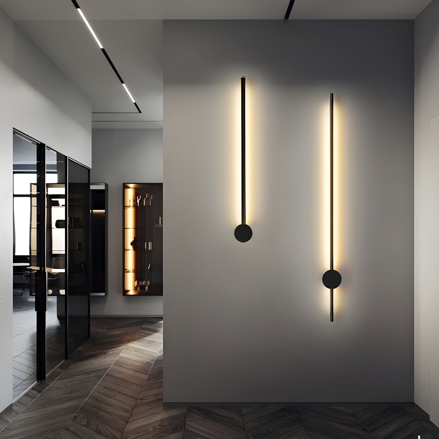 Linear LED Rechargeable Wall Light - Dia 6cm x H 60cm Metal, Bedroom Wall Sconce, detail 10
