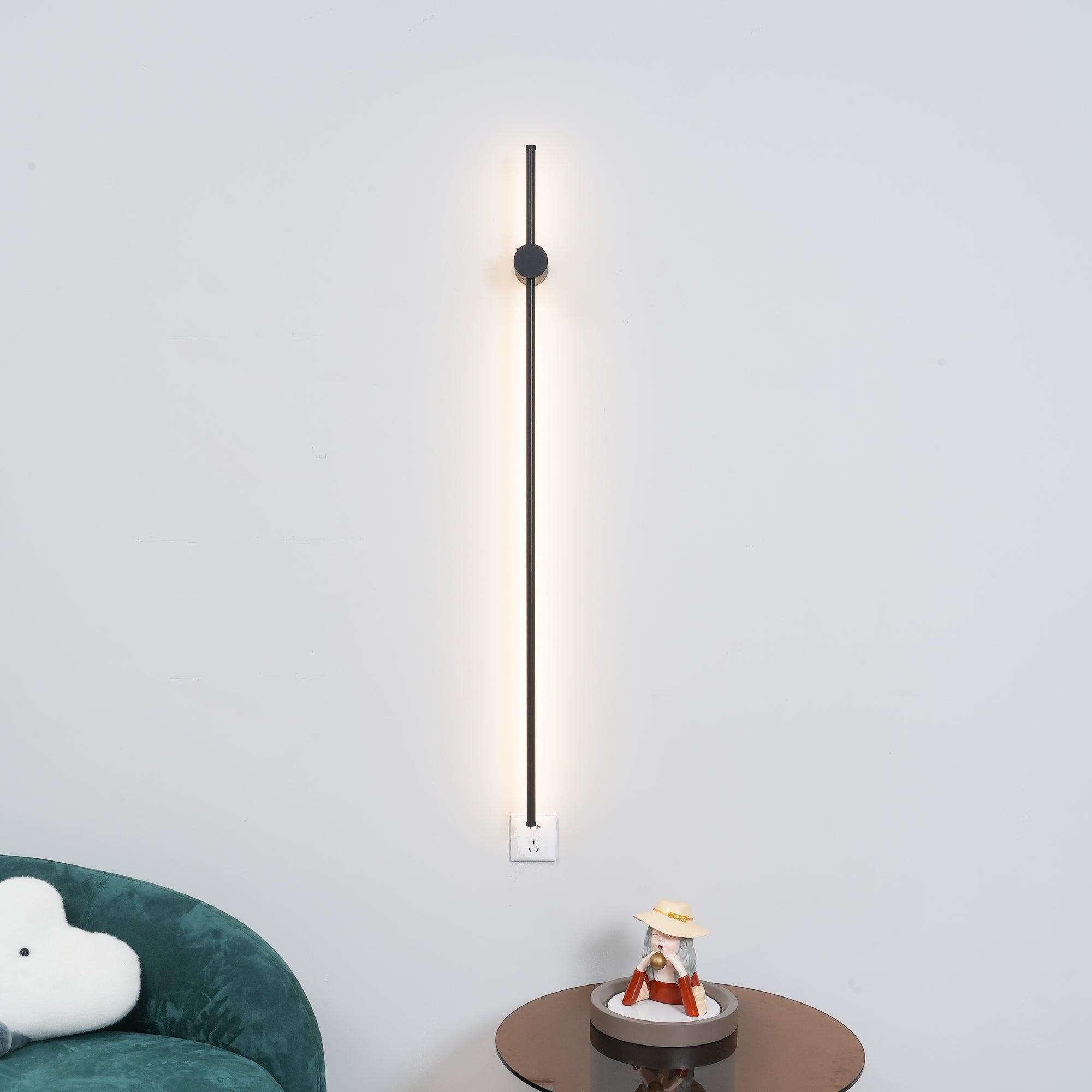 Linear LED Wall Light - Dia 10cm x H 60cm Metal, Hardwired Wall Sconce, detail 5