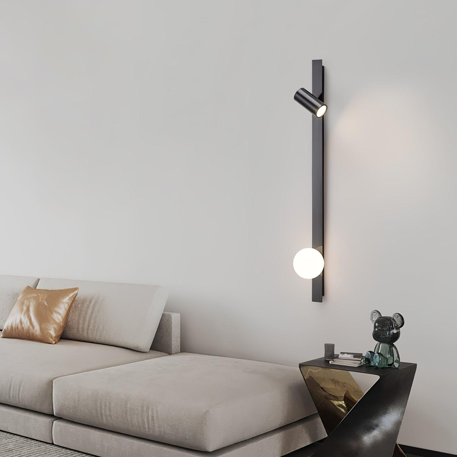 Long Arm Wall Light - W 3.9″ x H 31.5″ Brass, Bedroom Wall Sconce, detail 3
