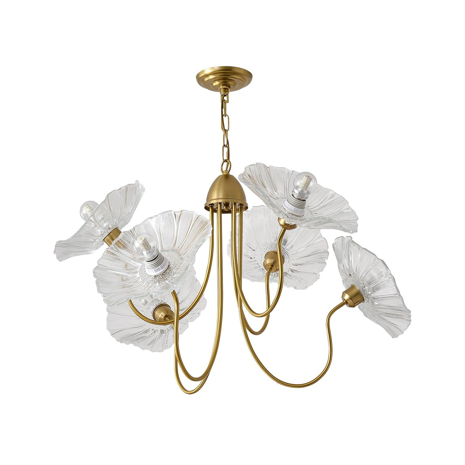 Lotus Leaf Glass Chandelier