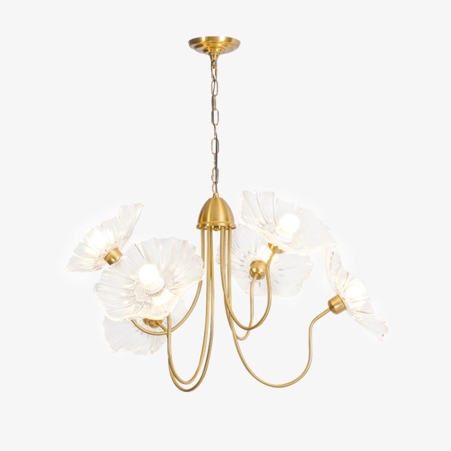 Lotus Leaf Glass Ceiling Fixture Chandelier
