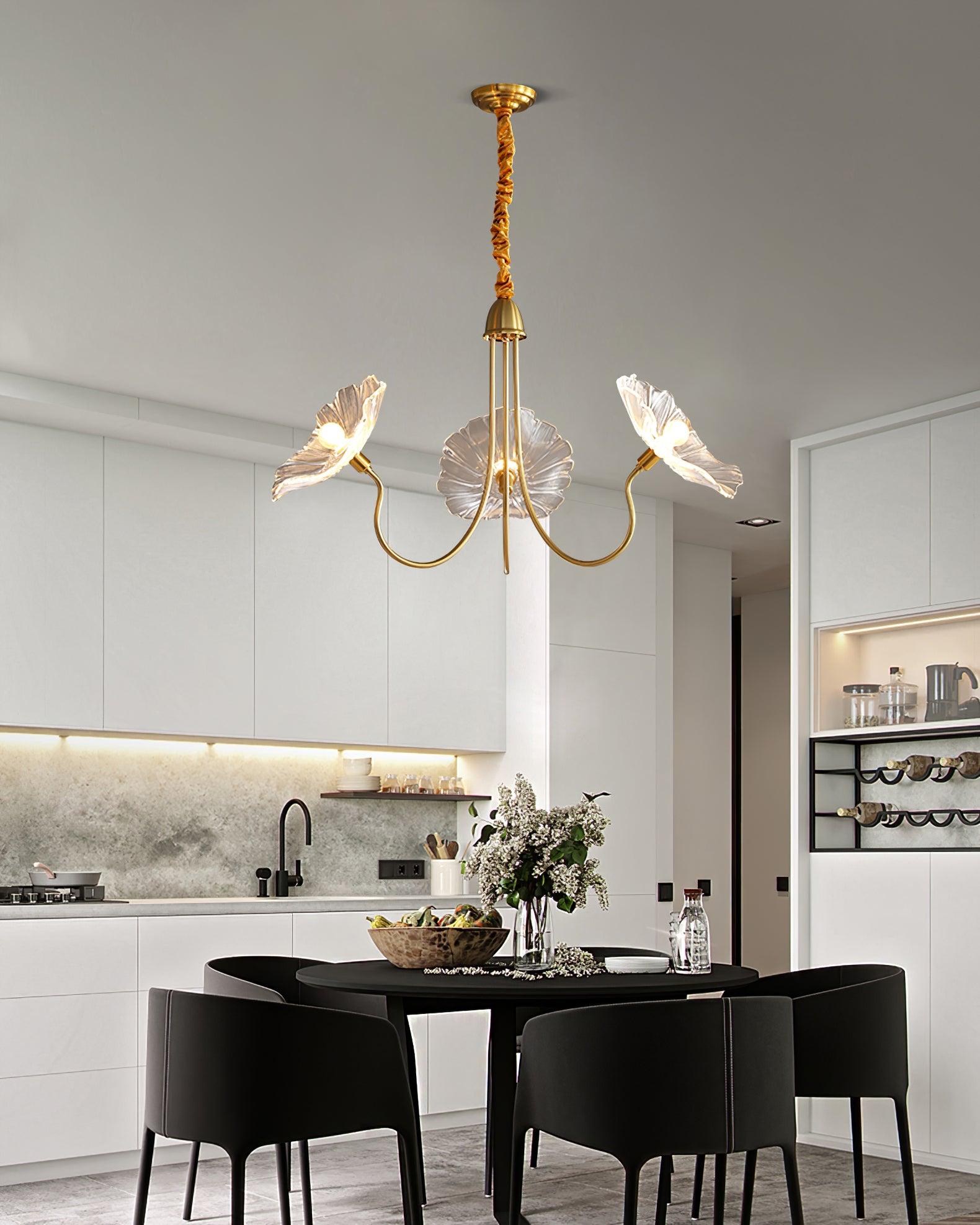 Lotus Leaf Glass Chandelier
