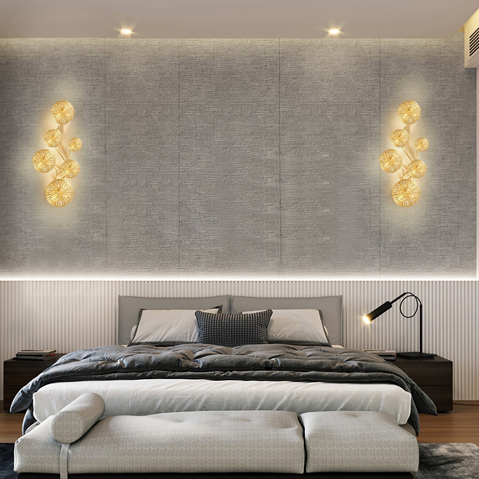 Lotus Leaf Wall Light - Model F: W 12.2 x H 30.3 Stainless steel, Hardwired Wall Sconce, detail 83