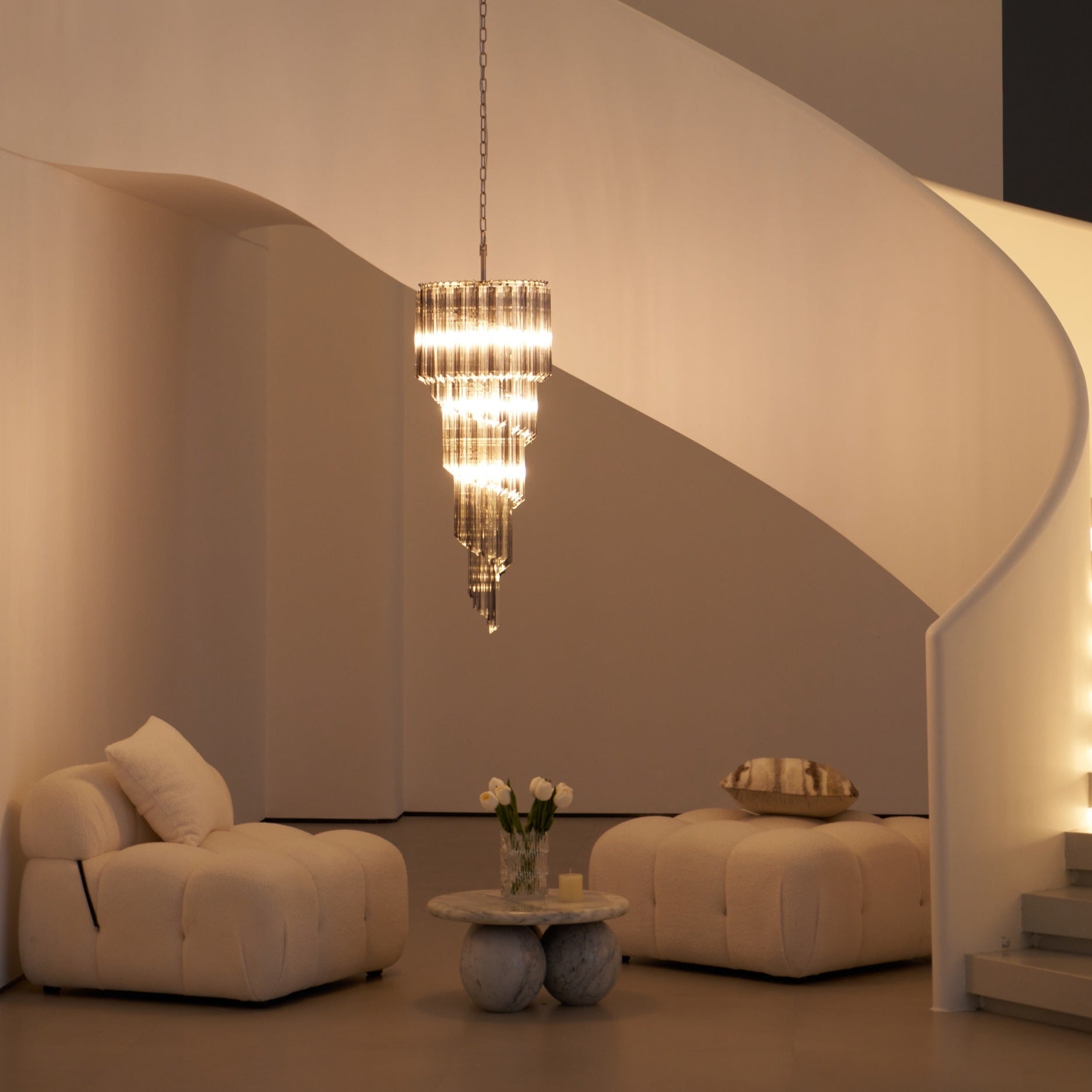 Lucente Noir Spiral Chandelier