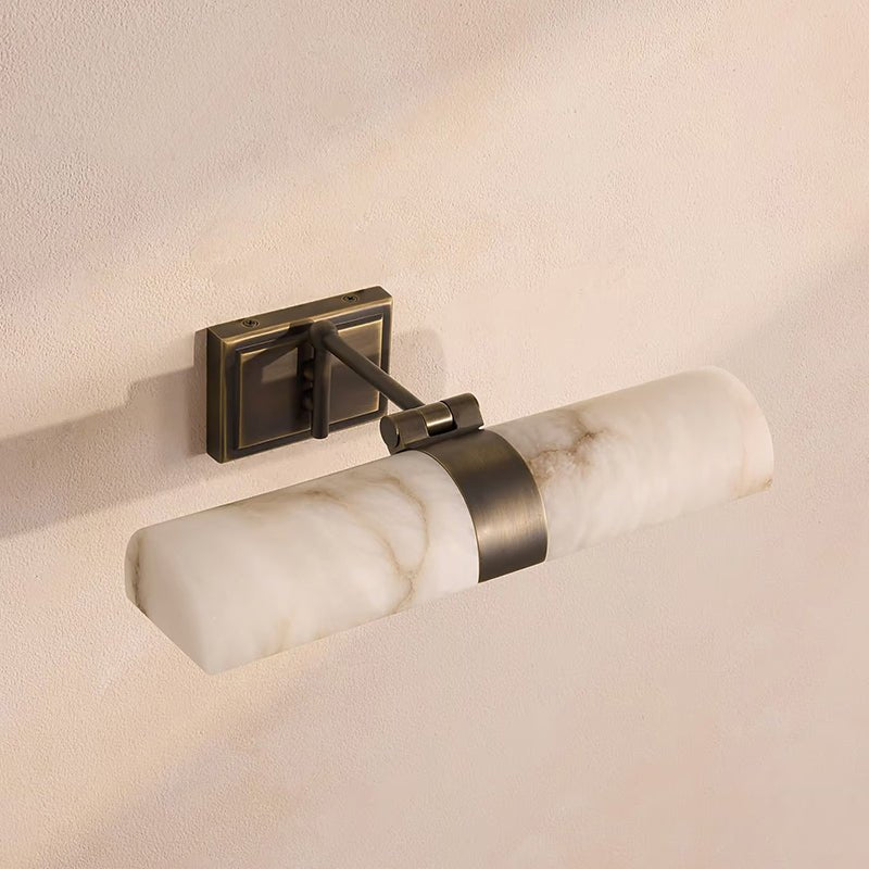 Lumiel Alabaster Wall Light - L 32cm x W 20cm x H 7cm Metal, Hardwired Wall Sconce, detail 7
