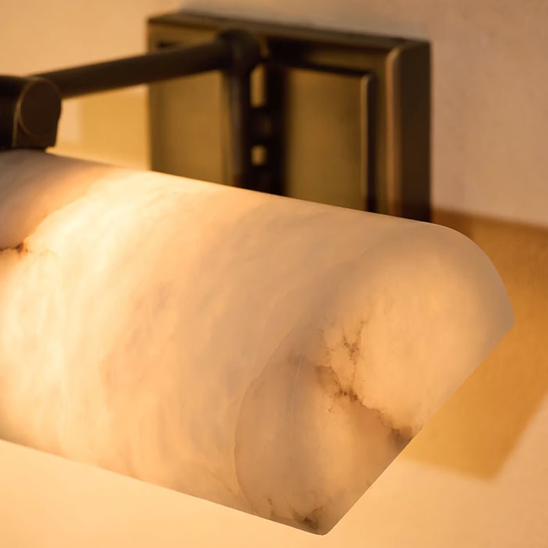 Lumiel Alabaster Wall Light - L 32cm x W 20cm x H 7cm Metal, Hardwired Wall Sconce, detail 4