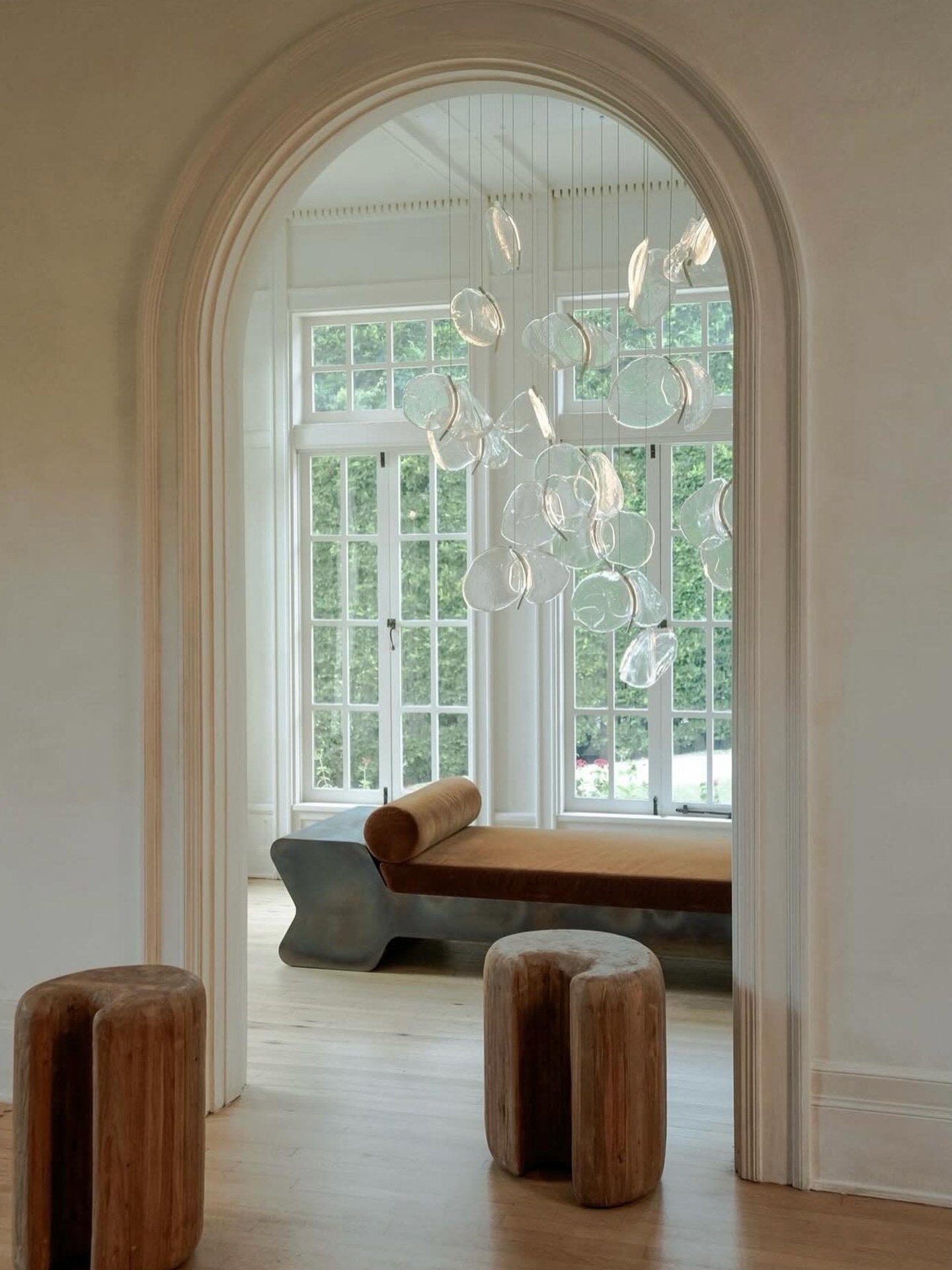 Luminous Glass Petals Chandelier