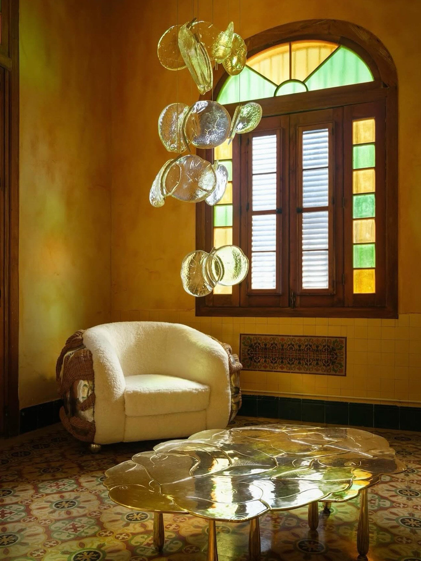 Luminous Glass Petals Chandelier