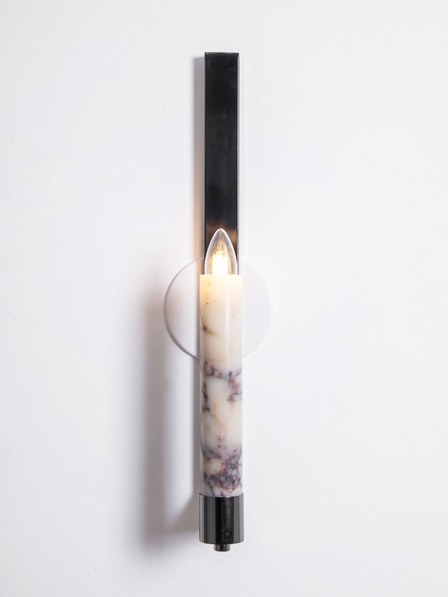 Lumivolt Alabaster Wall Light - Dia 13cm x H 54cm Metal, Hardwired Wall Sconce, detail 10