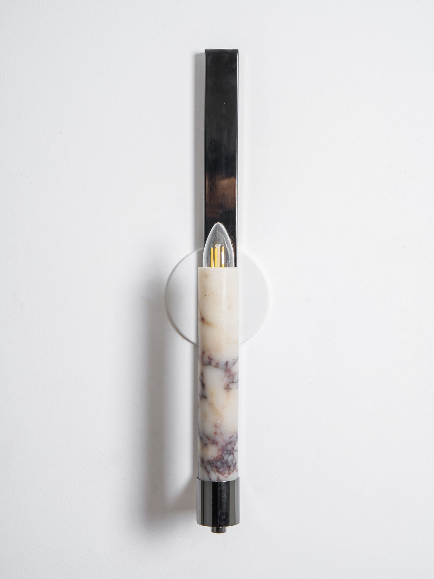Lumivolt Alabaster Wall Light - Dia 13cm x H 54cm Metal, Hardwired Wall Sconce, detail 11