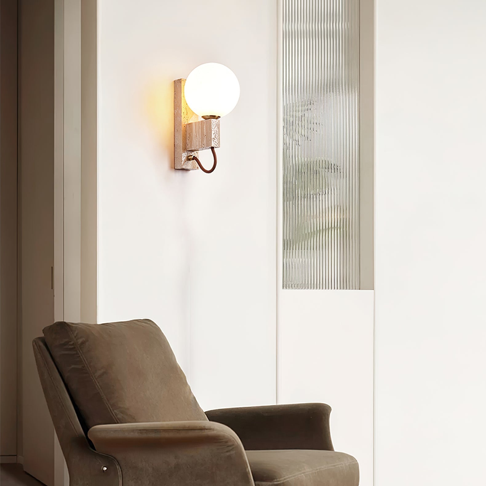 Lunar Travertine Sconce
