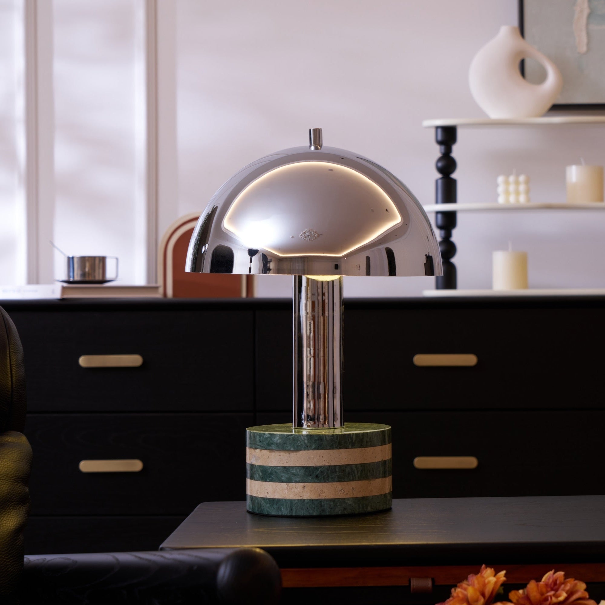 Luno Chrome Table Lamp detail view 5
