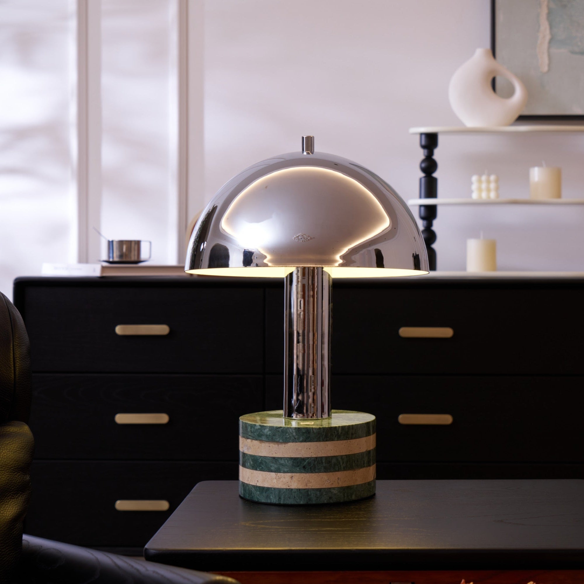 Luno Chrome Table Lamp detail view 7