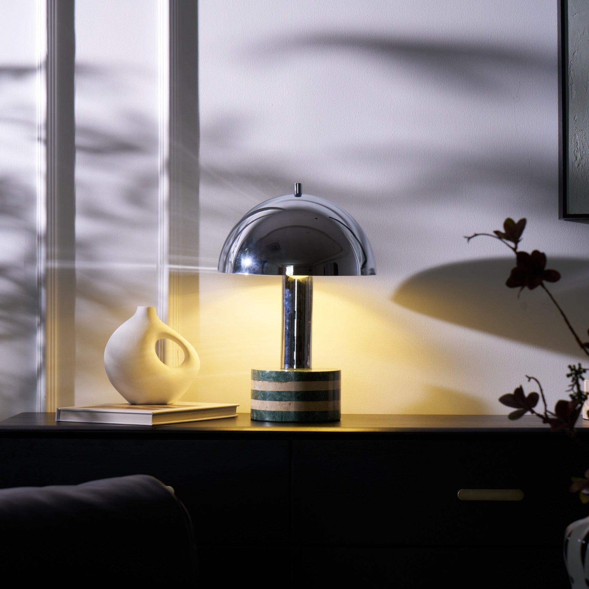 Luno Chrome Table Lamp detail view 2