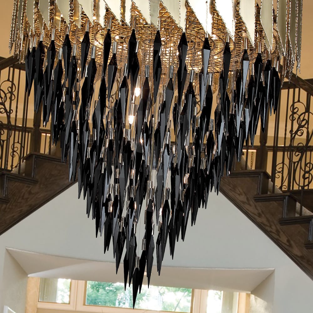 Luxurious 24 Carat Gold-Plated Contemporary Chandelier