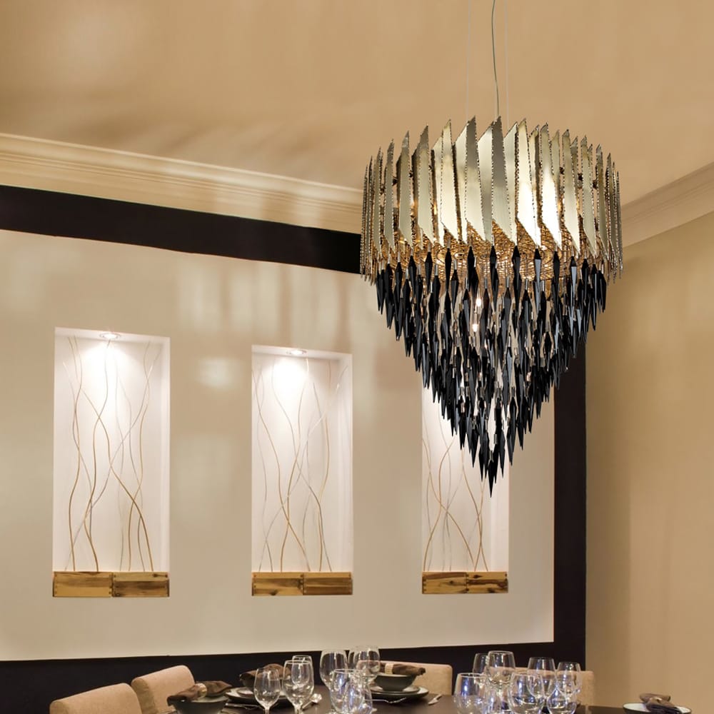 Luxurious 24 Carat Gold-Plated Contemporary Chandelier