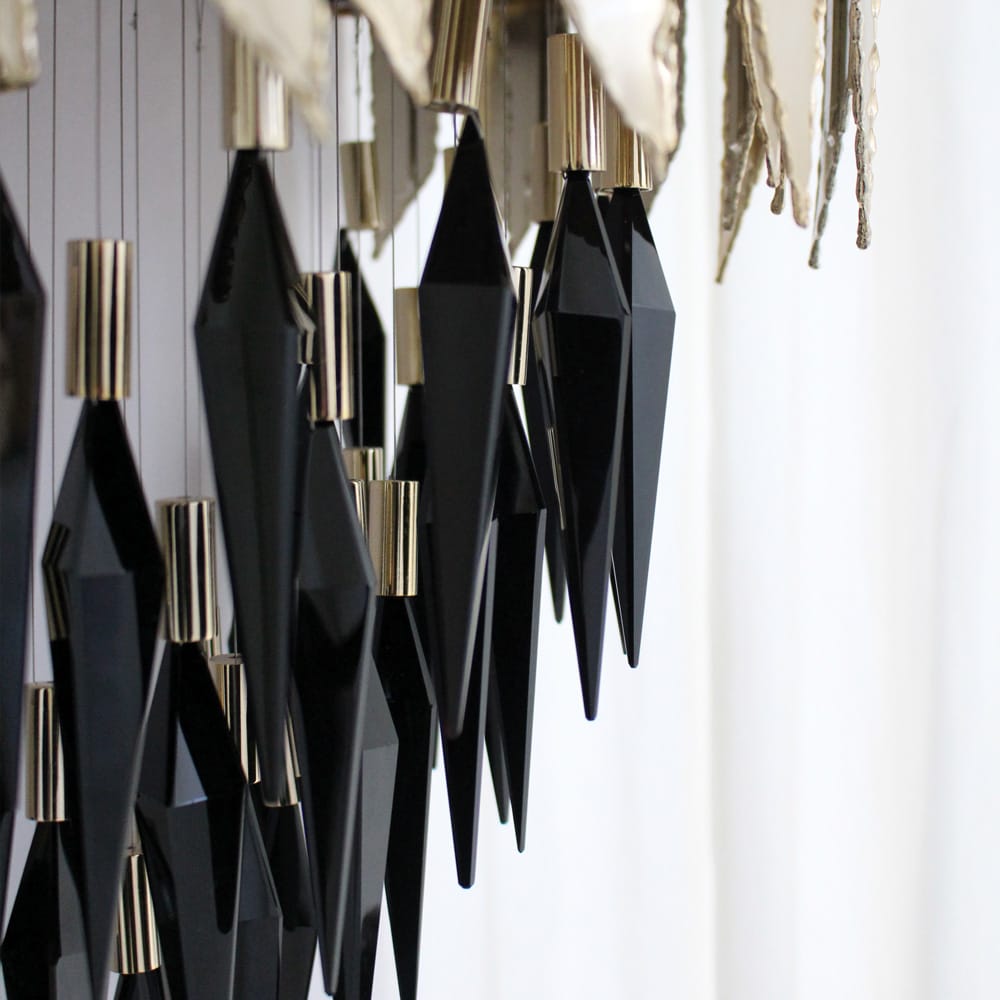 Luxurious 24 Carat Gold-Plated Contemporary Chandelier