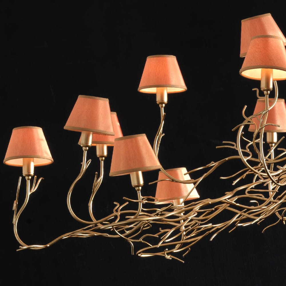 Luxurious Italian Branch 24-Light Wrought Chandelier detail view 2
