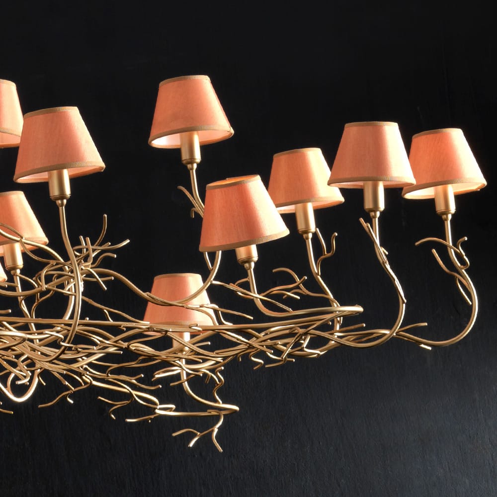 Luxurious Italian Branch 24-Light Wrought Chandelier detail view 4