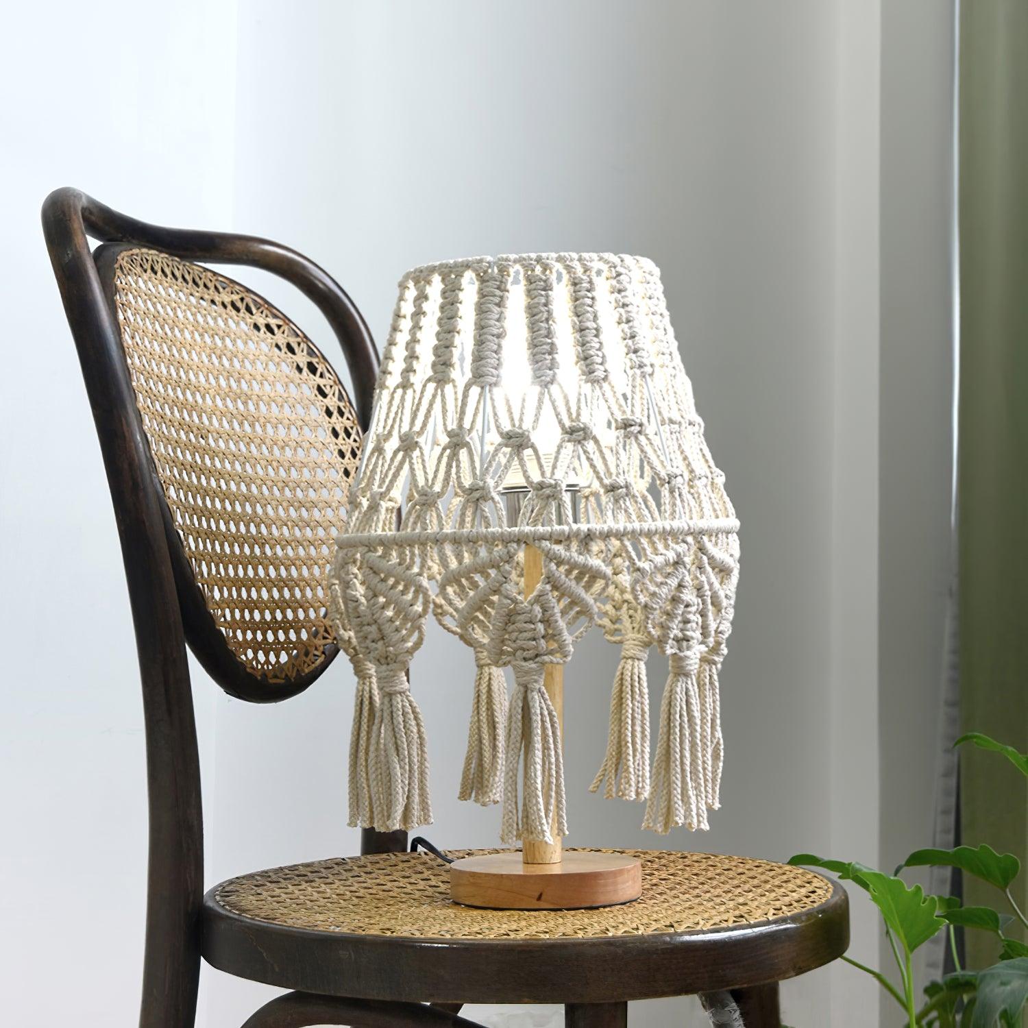 Macrame Side Table Lamp