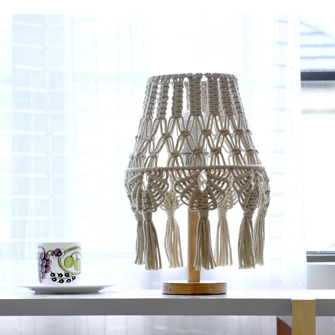 Macrame Side Table Lamp