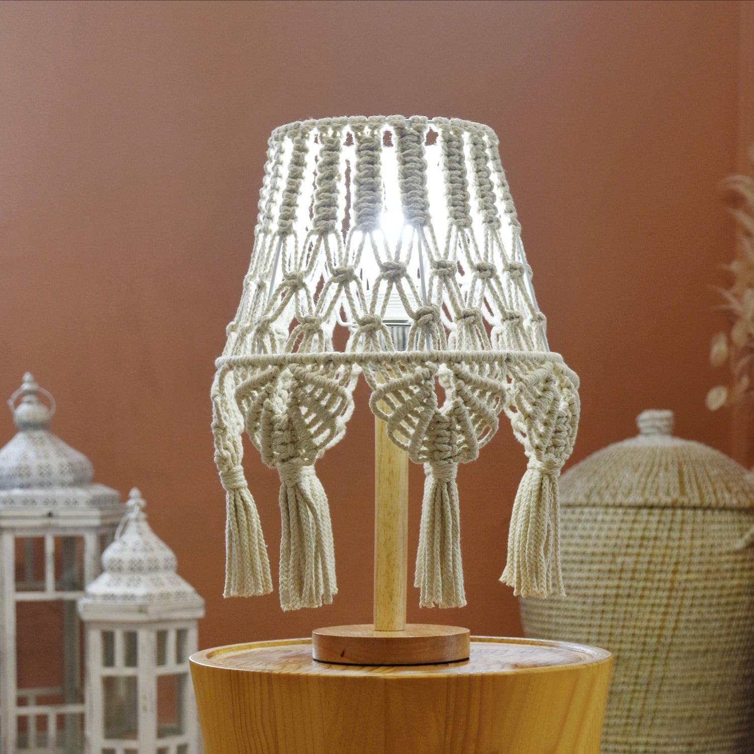 Macrame Side Table Lamp