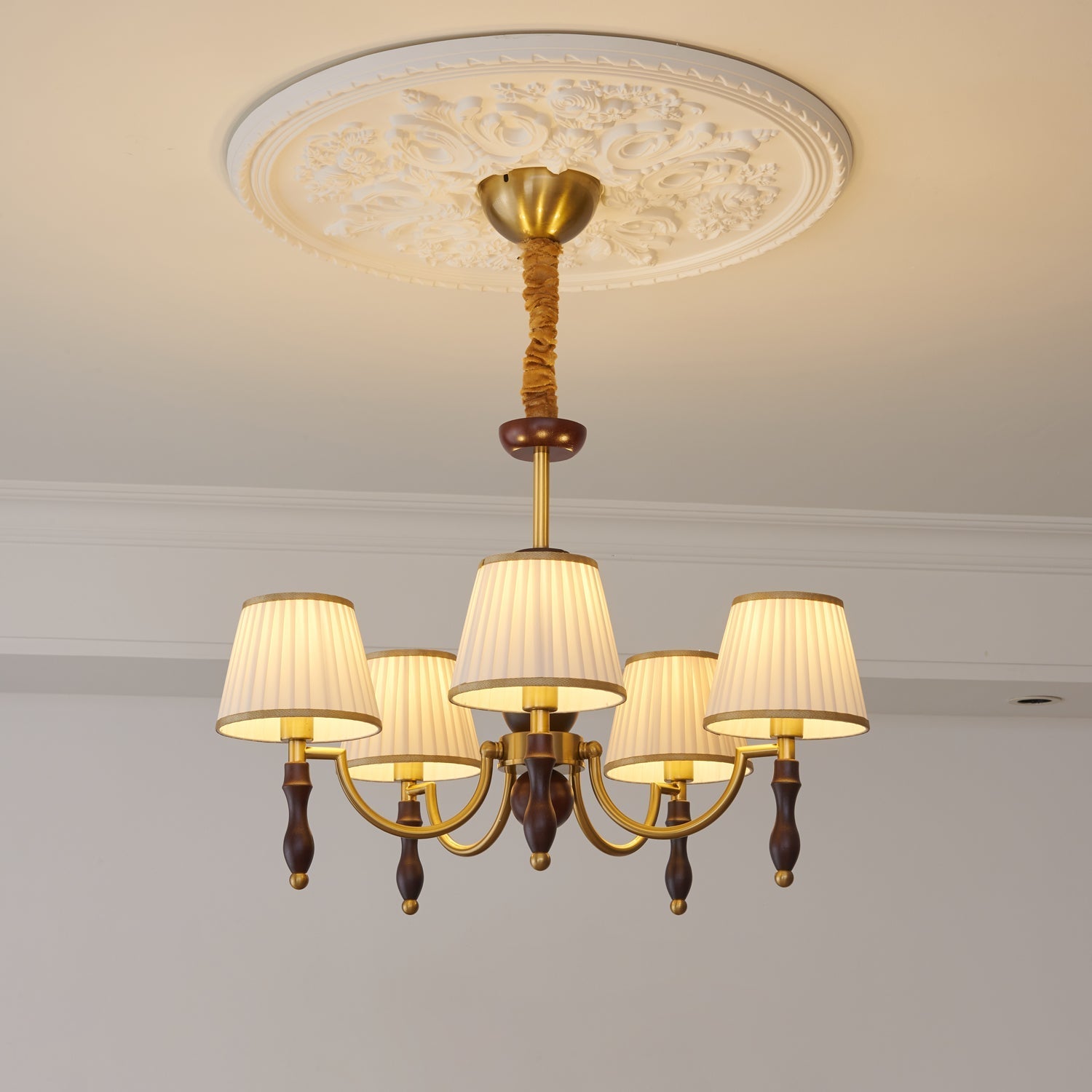 Chandelier detail image with finish, structure, and proportion visible