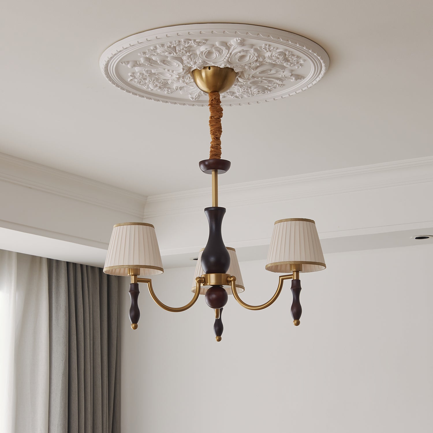 Close-up angle of Majestic Veil Chandelier showing form and material detail