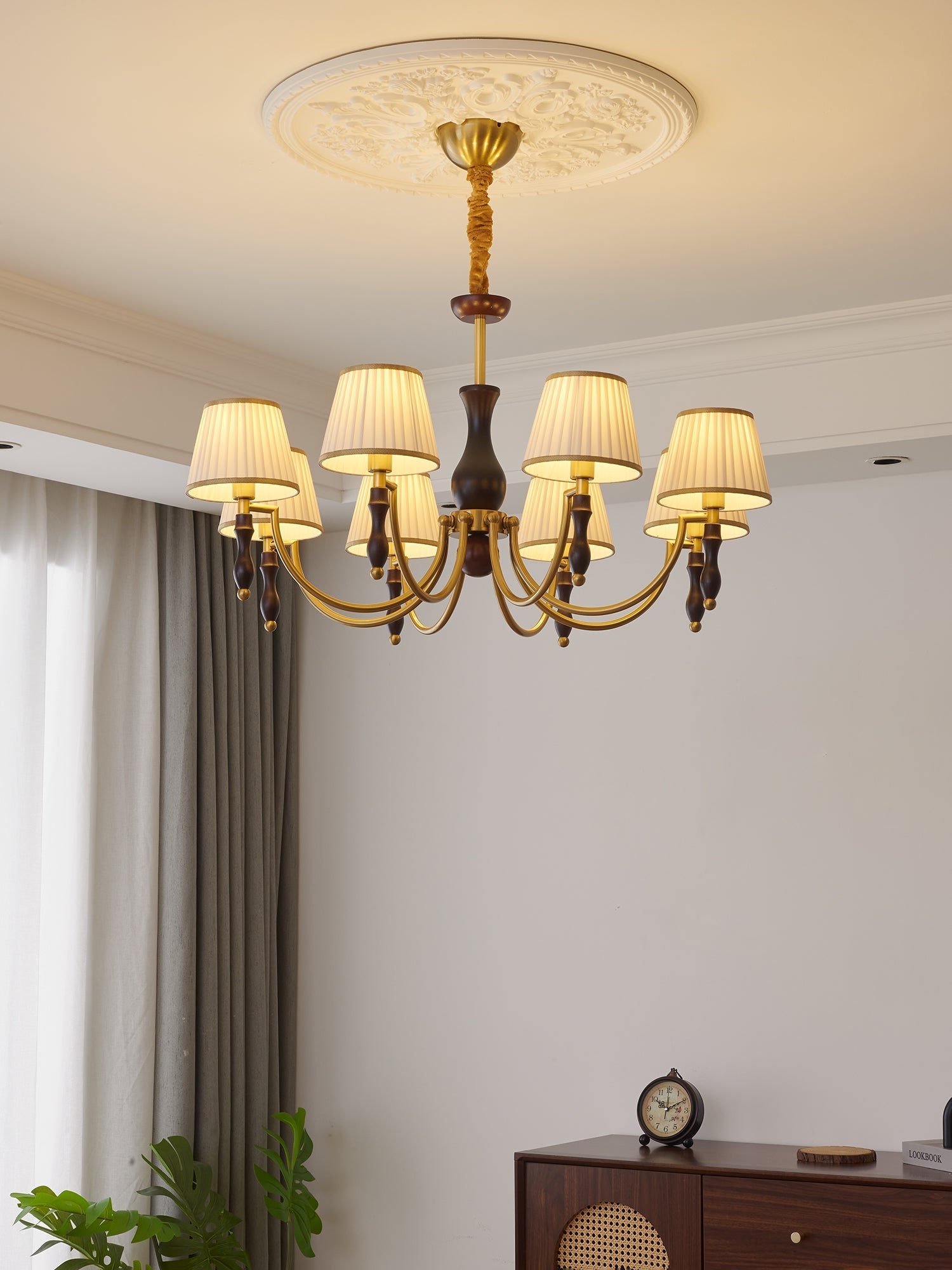 Close-up angle of Majestic Veil Chandelier showing form and material detail