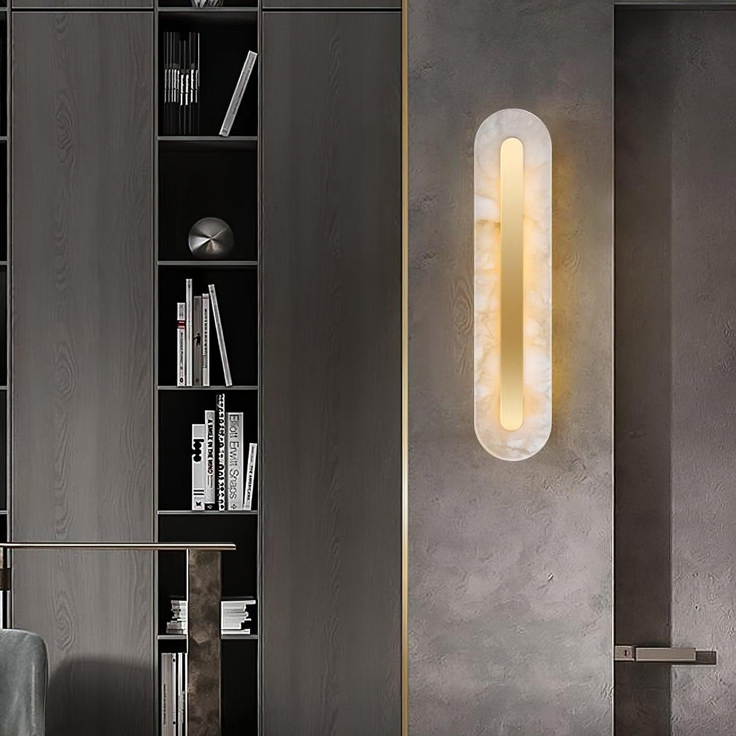Alabaster Rounded Wall Sconce