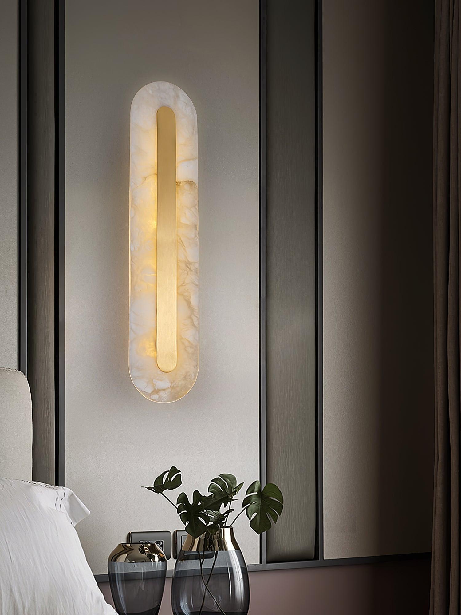 Alabaster Rounded Wall Sconce
