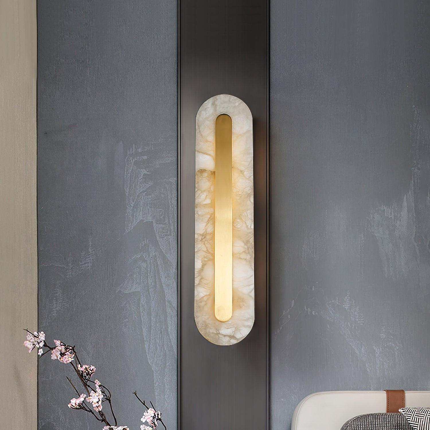 Alabaster Rounded Wall Sconce