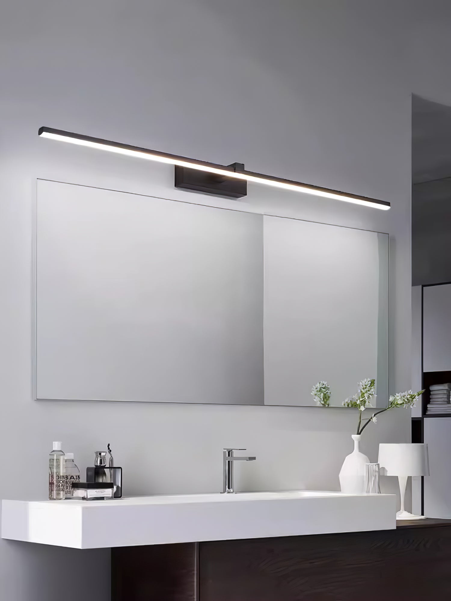 Metal Linear Mirror Wall Light, Hardwired Wall Sconce, detail 28