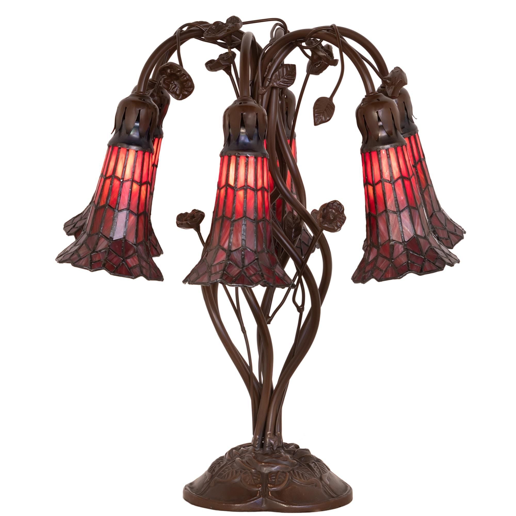 Stained Glass Pond Lily 18 Inch Table Light, Bedside Table Lamp, detail 4