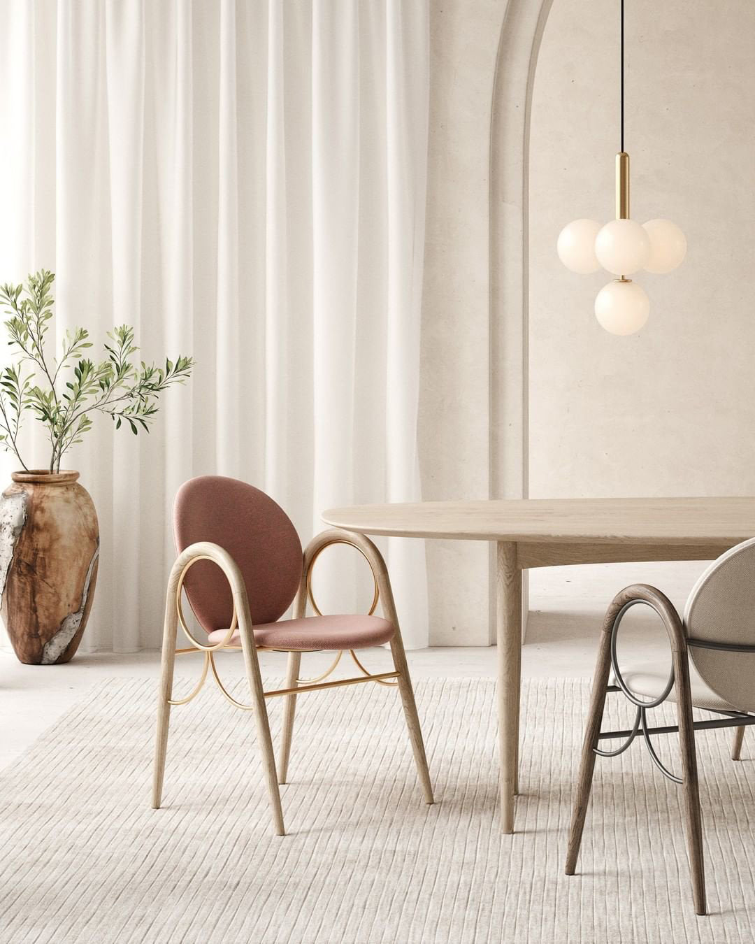 Miira Brass Pendant Swag Light