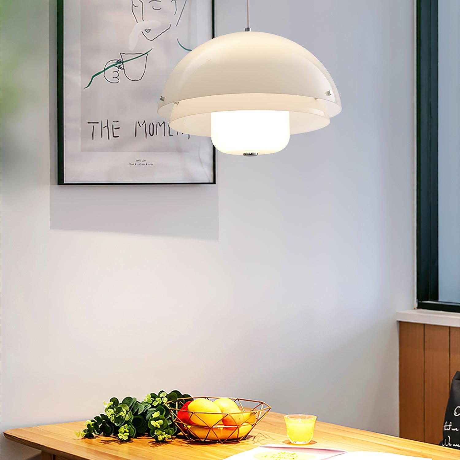 Milk White Layer Drop Light Chandelier