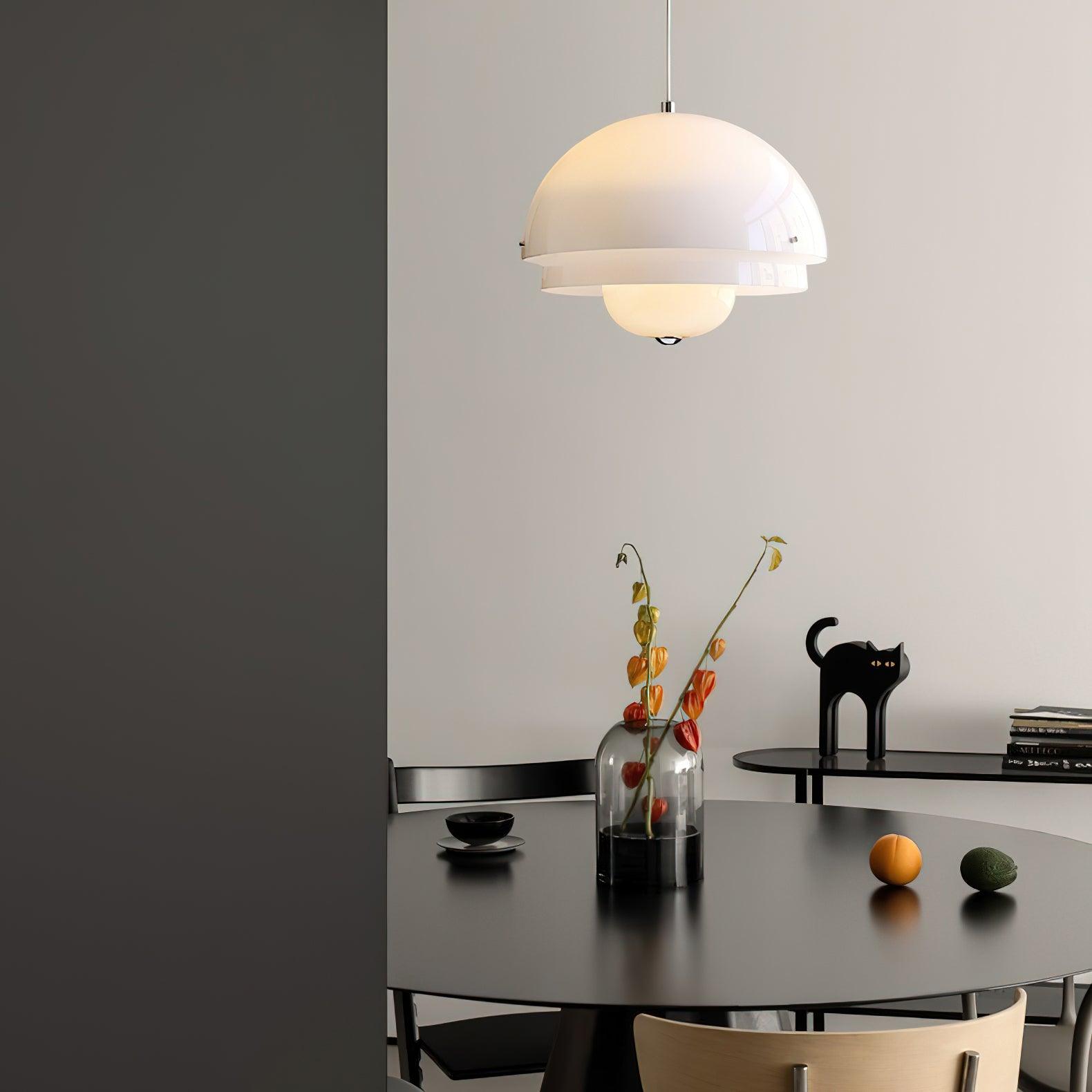 Milk White Layer Drop Light Chandelier