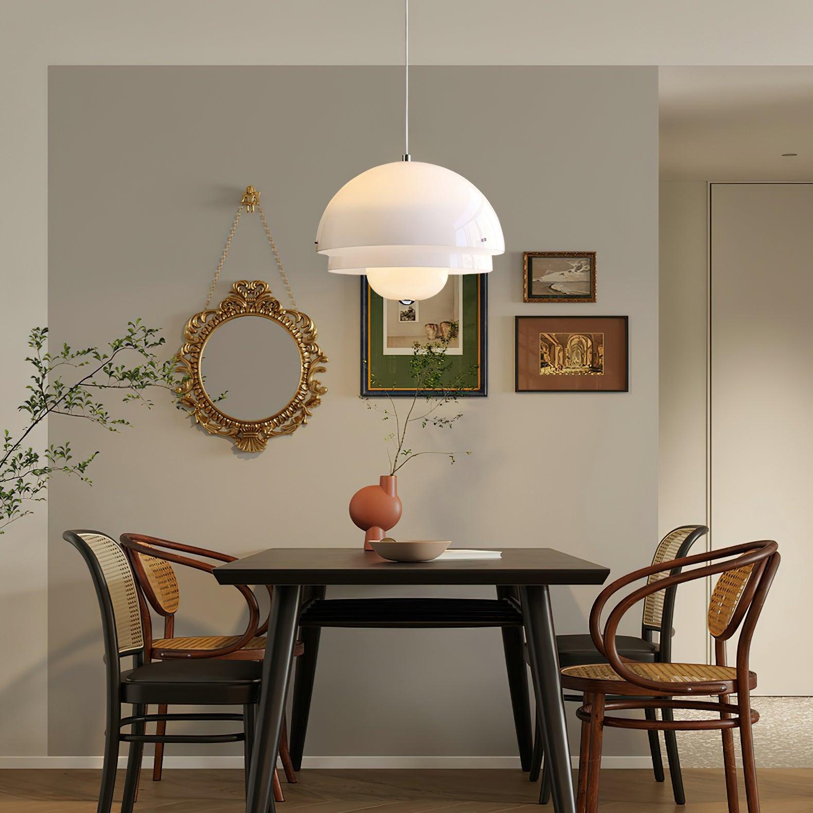 Milk White Layer Drop Light Chandelier