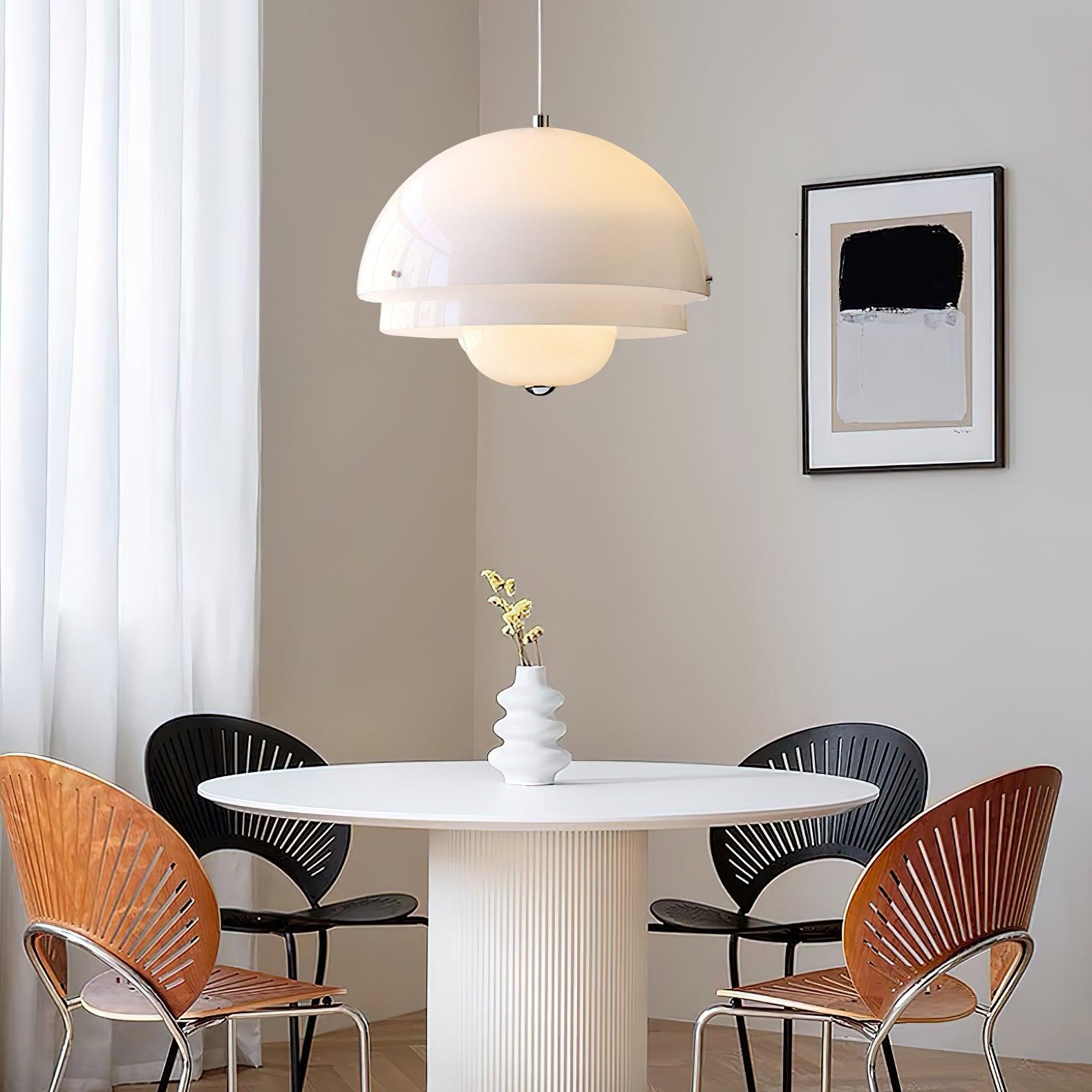 Milk White Layer Drop Light Chandelier