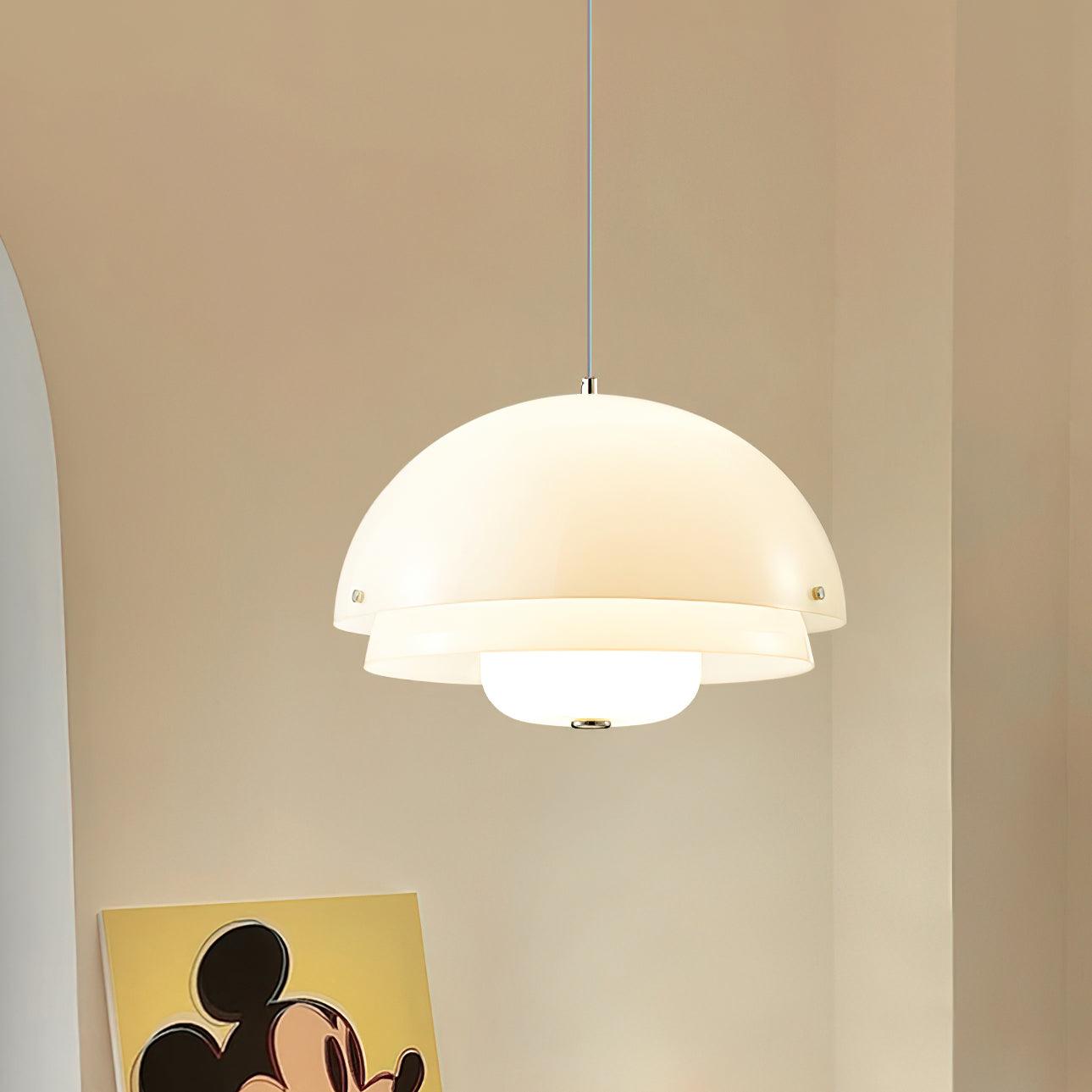 Milk White Layer Drop Light Chandelier