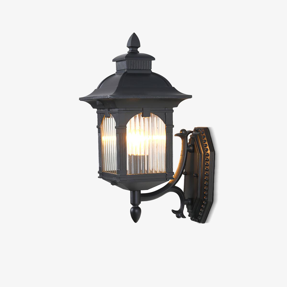 Miller Roof Exterior Wall Light, Outdoor Wall Light, Metal, L 7.5″ x W 9.4″ x H 16.9″