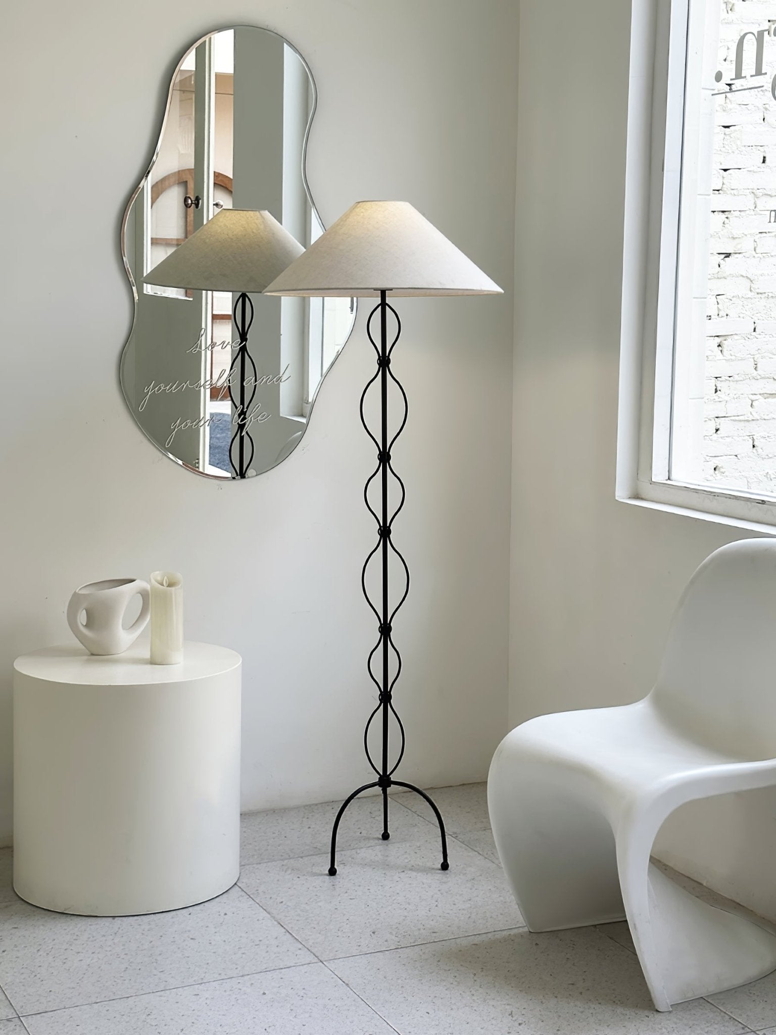 Clean-Lined Iron Twist Floor Light, Floor Lamp, detail 13