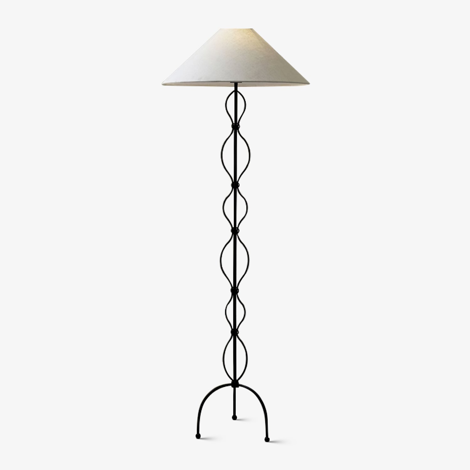 Clean-Lined Iron Twist Floor Light, Floor Lamp, Metal, Dia 50cm x H 155cm
